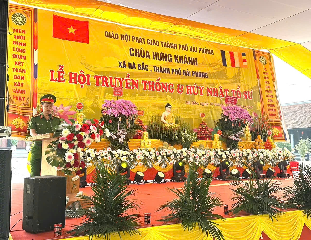 Công an xã Hà Bắc bảo đảm an ninh trật tự Lễ hội chùa Hưng Khánh